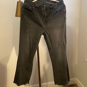 Cali Demi Boot, Washed Black with frayed bottom